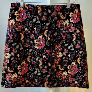 LOFT Jacquard Floral Print Side Zip‎ Fully Lined Skirt size 8T